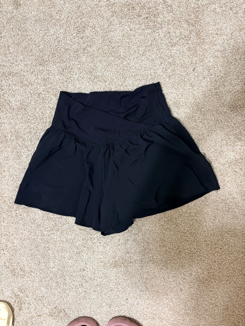 aerie Black Real Me Crossover High-Rise Athletic Skort Shorts